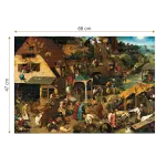 Puzzle adulți Bruegel cel Batrân - Netherlandish Proverbs/Proverbe olandeze - 1000 Piese-34107