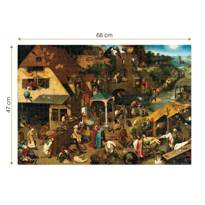 Puzzle adulți Bruegel cel Batrân - Netherlandish Proverbs/Proverbe olandeze - 1000 Piese-34107