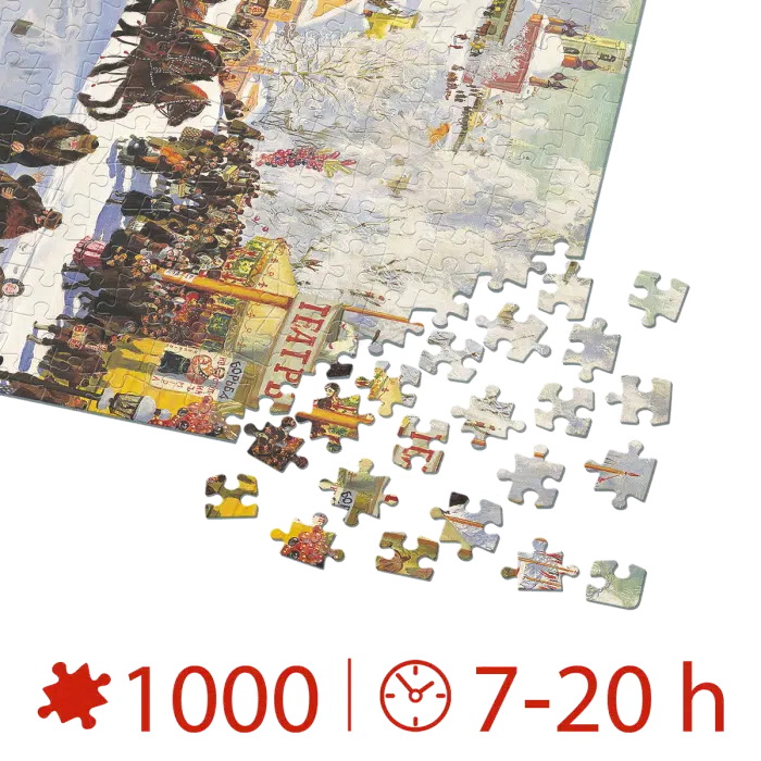 Puzzle adulti 1000 piese Boris Kustodiev - Maslenitsa -35621