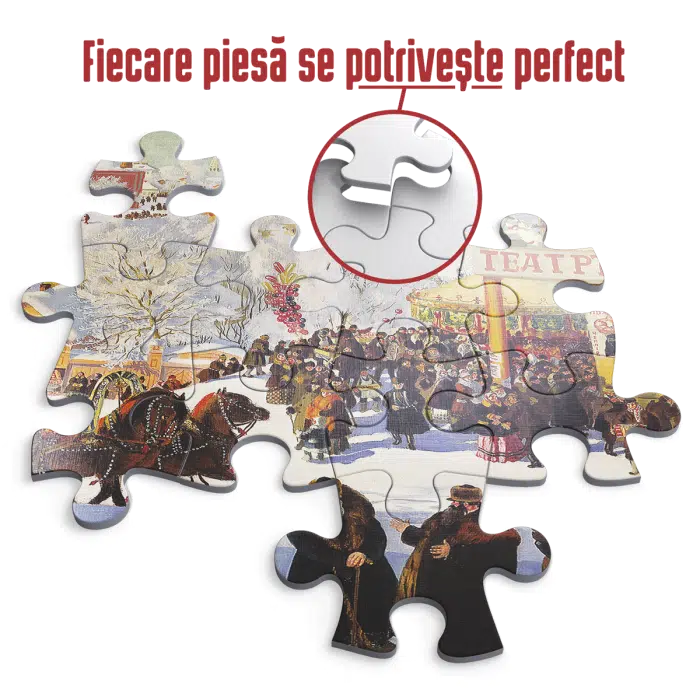 Puzzle adulti 1000 piese Boris Kustodiev - Maslenitsa -35622