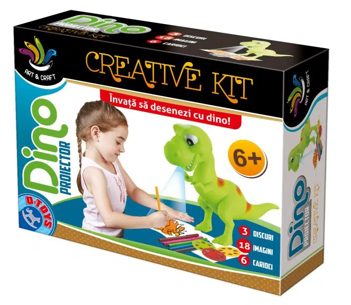 Joc Creativ - Dino Proiector - Învață Să Desenezi cu Dino-0