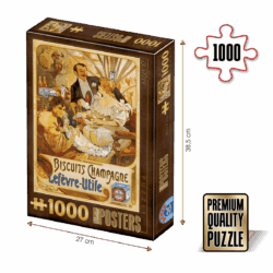 Puzzle adulți 1000 piese Vintage Posters - Biscuits Champagne Lefèvre-Utile-0