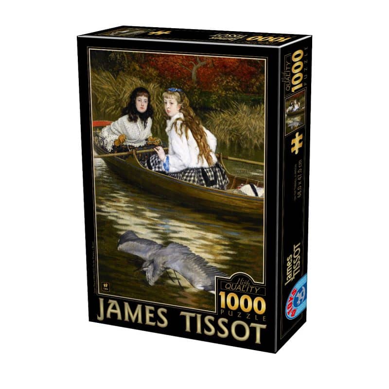 Puzzle adulți 1000 piese James Tissot - On the Thames, a Heron / Pe Tamisa, un stârc-0