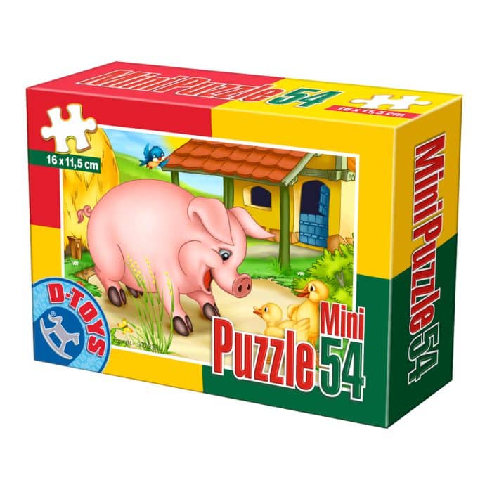 Mini Puzzle - Animale Domestice și Sălbatice - 54 Piese - 4-0