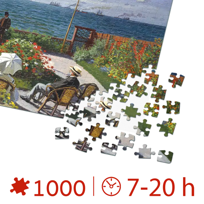 Puzzle adulti 1000 piese Claude Monet - Garden at Sainte-Adresse -34655