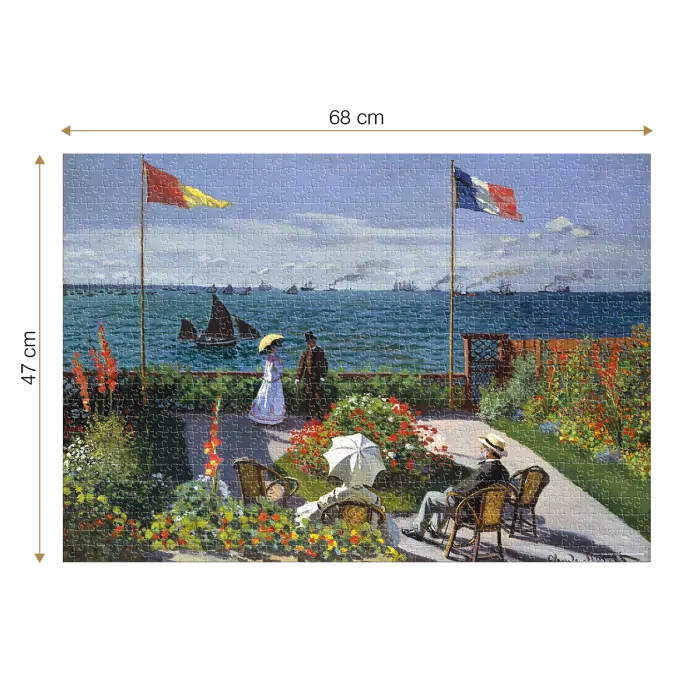 Puzzle adulti 1000 piese Claude Monet - Garden at Sainte-Adresse -34658