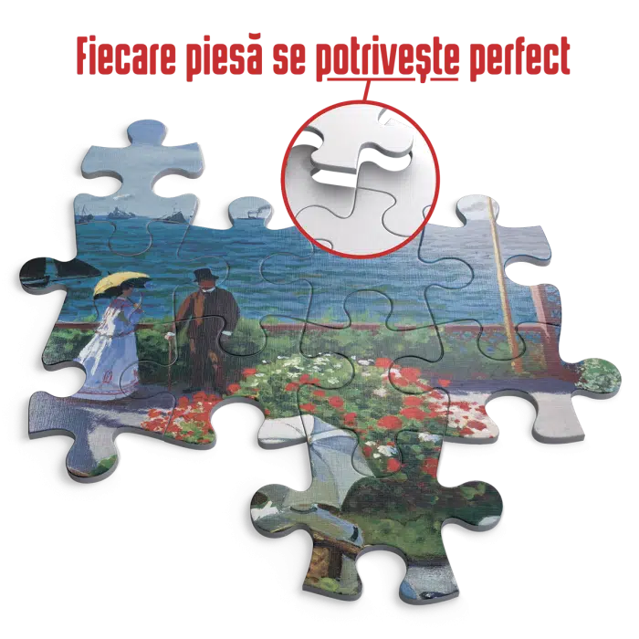 Puzzle adulti 1000 piese Claude Monet - Garden at Sainte-Adresse -34657