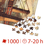 Puzzle adulți 1000 piese Vintage Posters - The Only Route via Niagara Falls & Suspension Bridge-35057