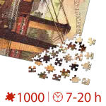 Puzzle adulți 1000 piese Vintage Posters - The Only Route via Niagara Falls & Suspension Bridge-35057