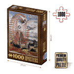 Puzzle adulți 1000 piese Vintage Posters - La grande roue de Paris-0