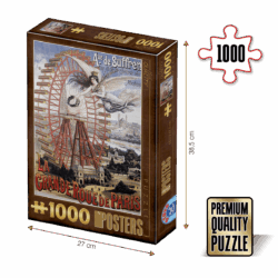 Puzzle adulți 1000 piese Vintage Posters - La grande roue de Paris-0