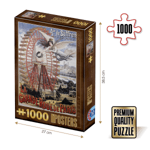 Puzzle adulți 1000 piese Vintage Posters - La grande roue de Paris-0