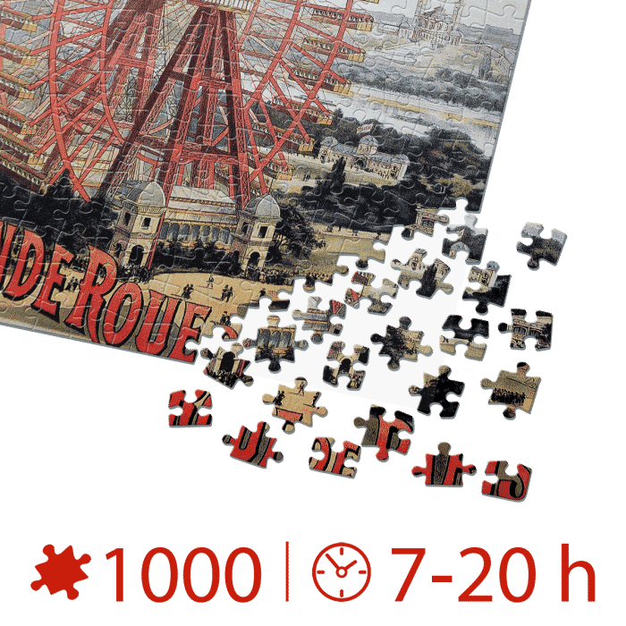 Puzzle adulți 1000 piese Vintage Posters - La grande roue de Paris-35051