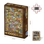 Puzzle adulți 1000 piese Vintage Collage - Paper Money / Bancnote-0