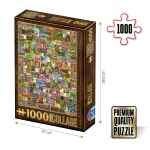 Puzzle adulți 1000 piese Vintage Collage - Paper Money / Bancnote-0