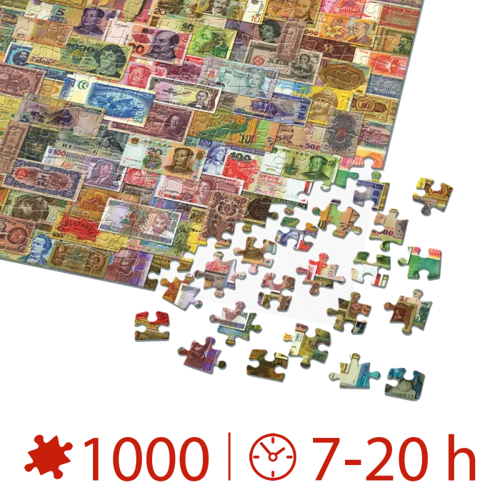 Puzzle adulți 1000 piese Vintage Collage - Paper Money / Bancnote-35093