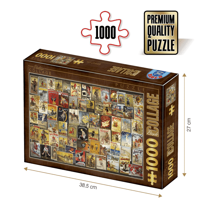 Puzzle adulți 1000 piese Vintage Collage - Bicycles / Biciclete -0