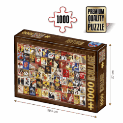 Puzzle adulți 1000 piese Vintage Collage - Cabaret Postcards-0