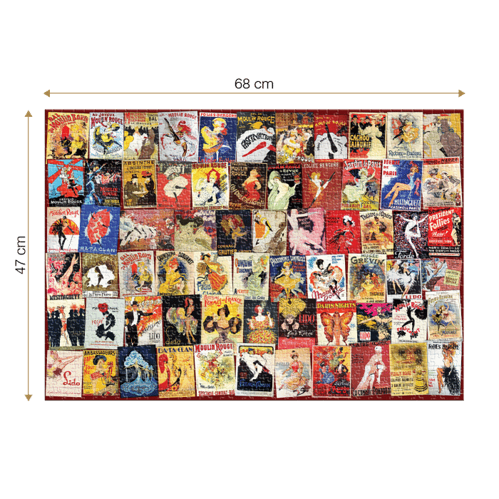 Puzzle adulți 1000 piese Vintage Collage - Cabaret Postcards-35108