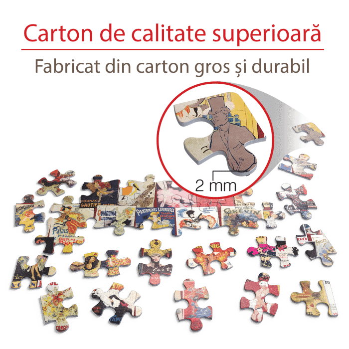 Puzzle adulți 1000 piese Vintage Collage - Cabaret Postcards-35107