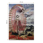 Puzzle adulți 1000 piese Vintage Posters - La grande roue de Paris-35054