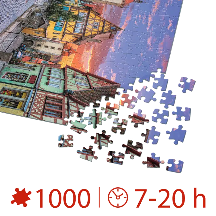 Puzzle adulți 1000 piese Peisaje de zi - Rothenburg, Germania-35536