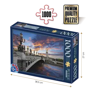 Puzzle adulți 1000 piese Peisaje de zi - Podul Alexandru al III-lea, Paris-0