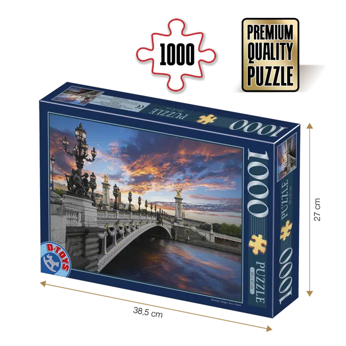 Puzzle adulți 1000 piese Peisaje de zi - Podul Alexandru al III-lea, Paris-0