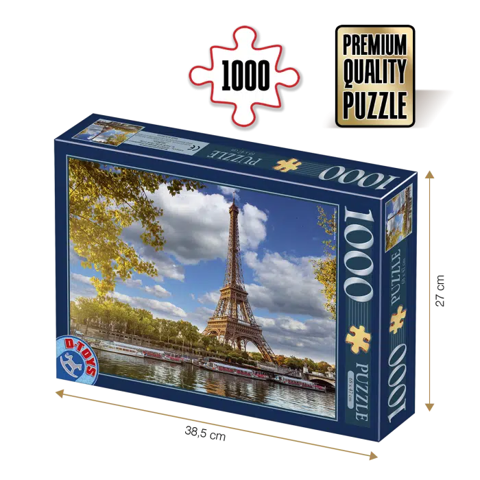 Puzzle adulți 1000 piese Locuri Celebre - Turnul Eiffel, Paris-0