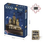 Puzzle adulți 1000 piese Peisaje de Noapte - Catedrala Sfântul Vasile din Moscova-0