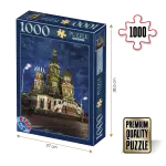 Puzzle adulți 1000 piese Peisaje de Noapte - Catedrala Sfântul Vasile din Moscova-0