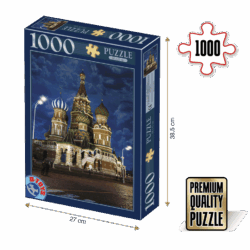 Puzzle adulți 1000 piese Peisaje de Noapte - Catedrala Sfântul Vasile din Moscova-0