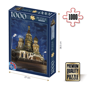 Puzzle adulți 1000 piese Peisaje de Noapte - Catedrala Sfântul Vasile din Moscova-0