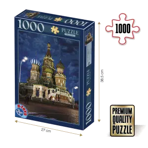 Puzzle adulți 1000 piese Peisaje de Noapte - Catedrala Sfântul Vasile din Moscova-0