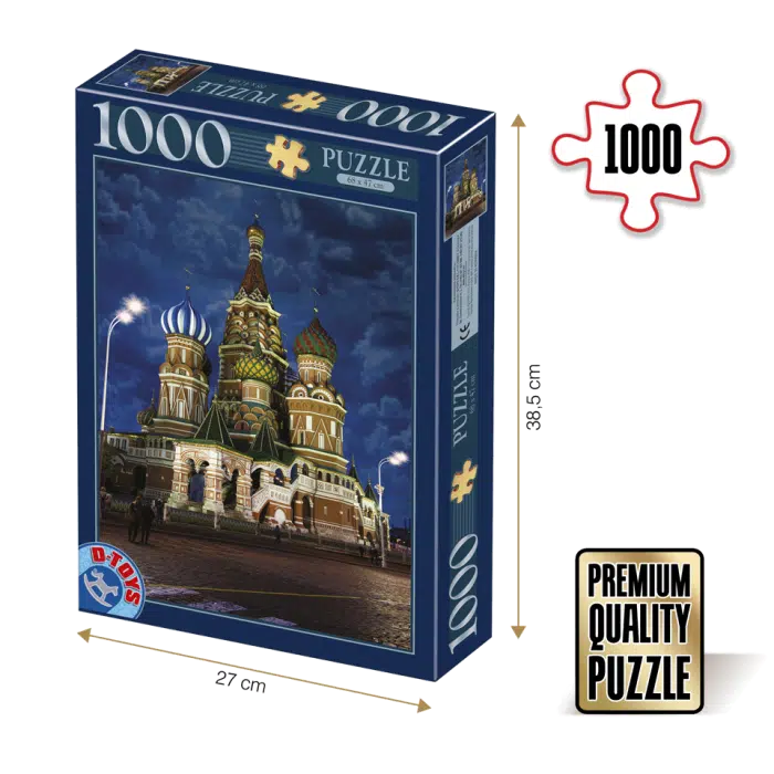 Puzzle adulți 1000 piese Peisaje de Noapte - Catedrala Sfântul Vasile din Moscova-0