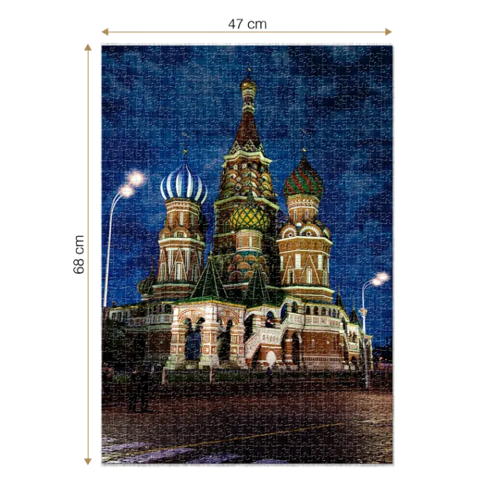 Puzzle adulți 1000 piese Peisaje de Noapte - Catedrala Sfântul Vasile din Moscova-35288