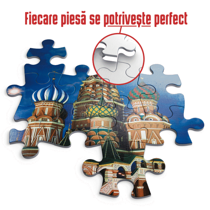 Puzzle adulți 1000 piese Peisaje de Noapte - Catedrala Sfântul Vasile din Moscova-35286