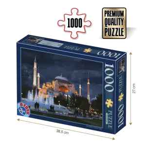 Puzzle adulți 1000 piese Peisaje de Noapte - Hagia Sophia, Turcia-0