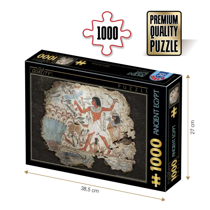 Puzzle adulți 1000 piese - Egiptul Antic - Nebamun hunting in the marshes-0