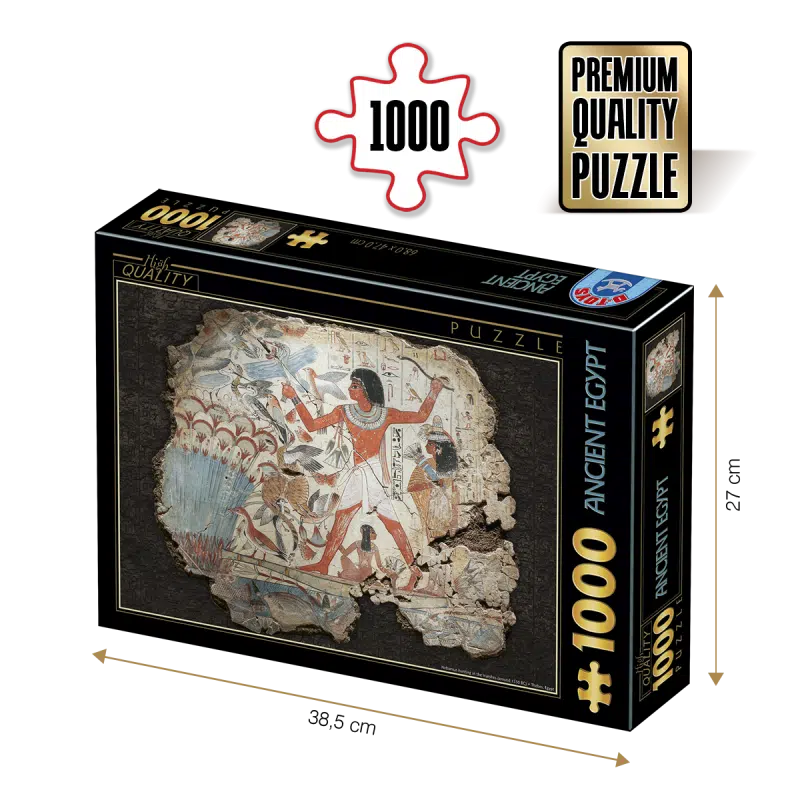 Puzzle adulți 1000 piese - Egiptul Antic - Nebamun hunting in the marshes-0