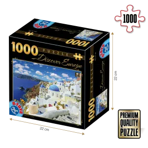 Puzzle adulți 1000 piese Discover Europe - Santorini-0