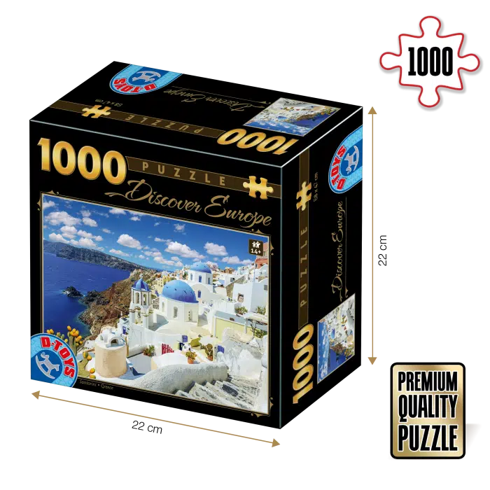 Puzzle adulți 1000 piese Discover Europe - Santorini-0