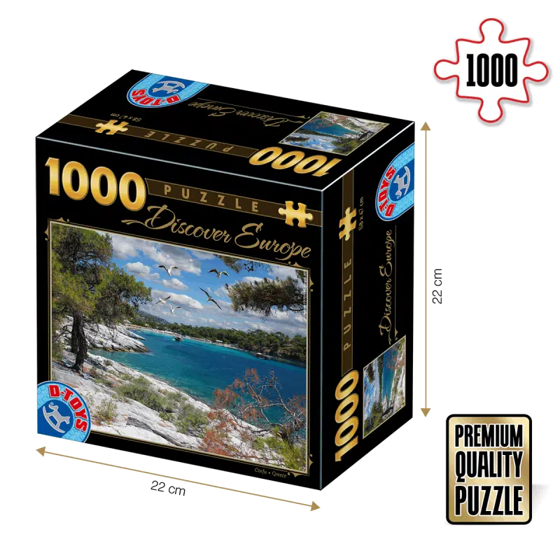 Puzzle adulți 1000 piese Discover Europe - Insula Corfu-0