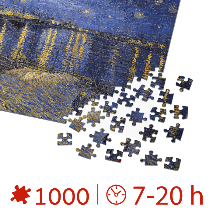 Puzzle adulti 1000 piese Vincent van Gogh - Starry Night Over the Rhone-34461