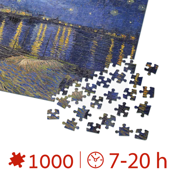 Puzzle adulti 1000 piese Vincent van Gogh - Starry Night Over the Rhone-34461
