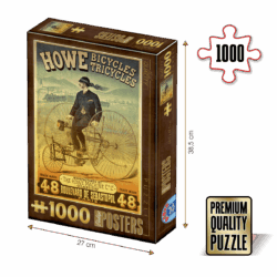 Puzzle adulți 1000 piese Vintage Posters - Howe Bicycles Tricycles-0