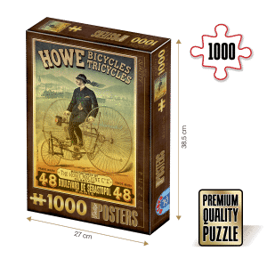 Puzzle adulți 1000 piese Vintage Posters - Howe Bicycles Tricycles-0