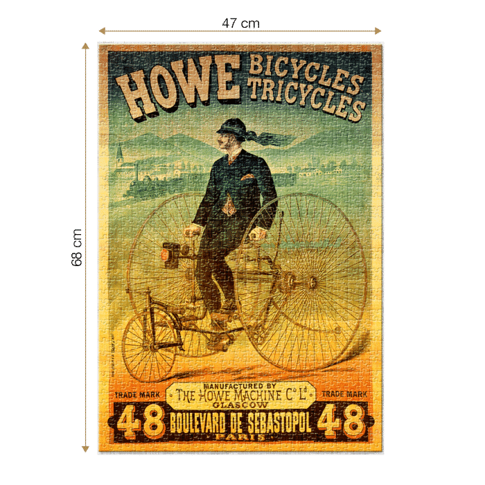 Puzzle adulți 1000 piese Vintage Posters - Howe Bicycles Tricycles-34922