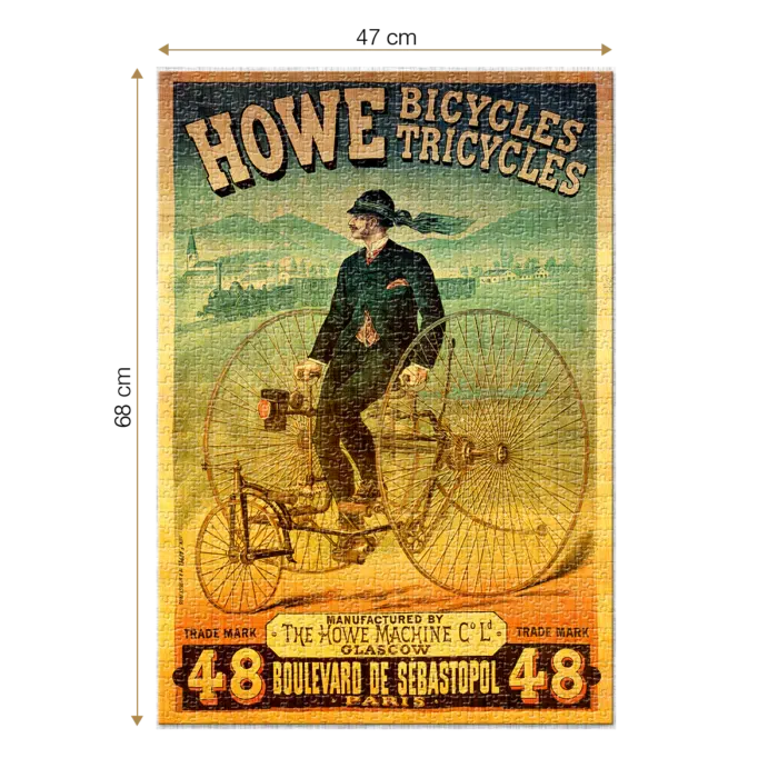 Puzzle adulți 1000 piese Vintage Posters - Howe Bicycles Tricycles-34922