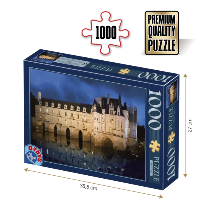 Puzzle adulți 1000 piese Castele Franceze - Castel Chenonceau-0